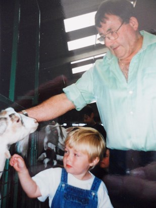 Jack & Grandad Pennywell Farm ~ Jacks Birthday when he cried as he didnt want to leave the lambs !