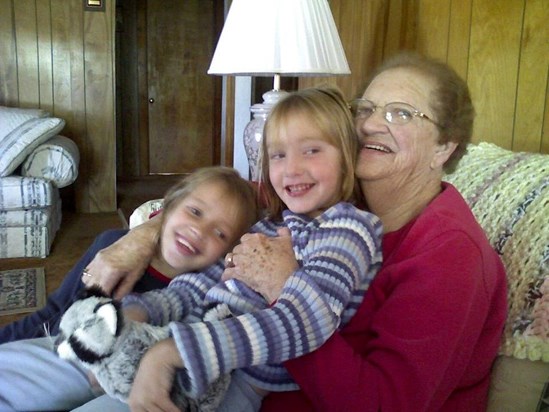 Great picture of Grandma with her great-granddaughters