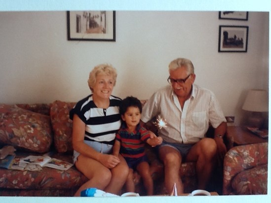Moppy, Alasdair and Pop - Tenerife -1989