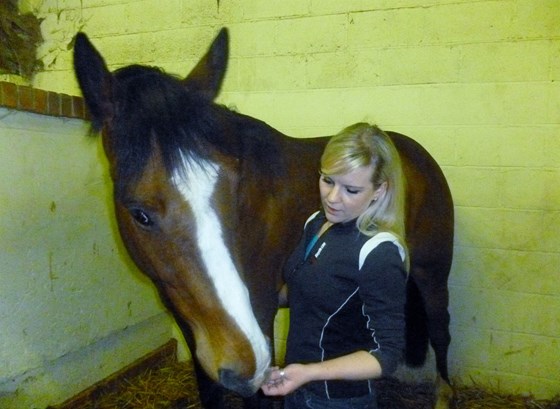 Natalie with her new horse, Carling