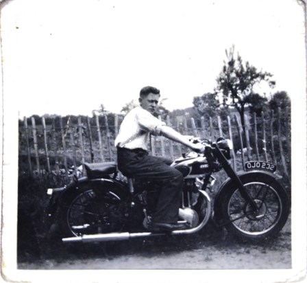 Gordon Aged 11 On An Ariel Motorbike