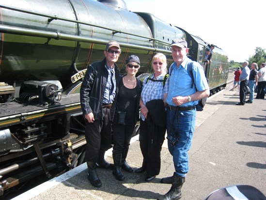 Celebrating our mutual passions - bikes and steam railways, never to be forgotten, Roger & Gay