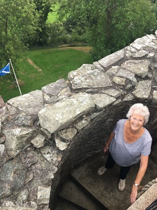 Exploring a Scottish castle. 