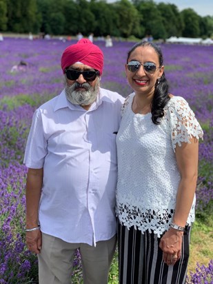 Dad and Jagjit - Mayfield Lavender Fields - 6 July 2019 