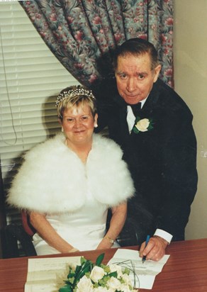 On their wedding day 2007