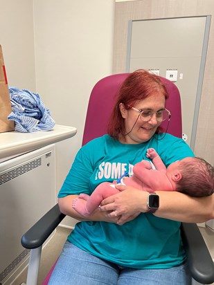 Granny holding Eden the day he was born