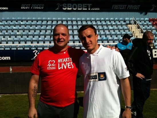 Kev with WHU legend Mark Noble