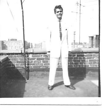 Dad Lou rooftop in suit