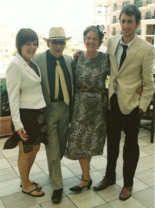Tony with (from left) Krissie, Terry and Ivan at Sarah and Shady's wedding in Malta