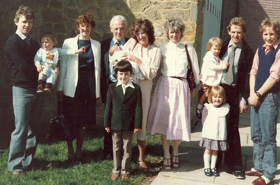 Tony with all the family at Ivan's christening