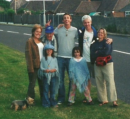 Tony with (from left) Krissie, Sarah, Ivan, Emma, Robert (his youngest nephew) and Sherrie