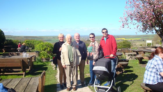 Tony & Terry with the Macleans in Dorset on a sunny day in early May 2012