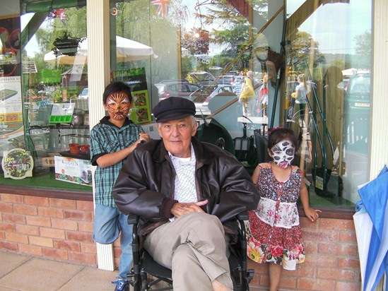 Granddad Tony with his Great Grandchildren Jeol & Hannah.