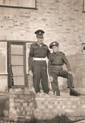 In uniform with brother Geoff