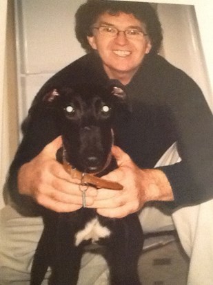 My darling Alan with our lovely dog Ivy, she also misses you, We miss you when we are out walking!
