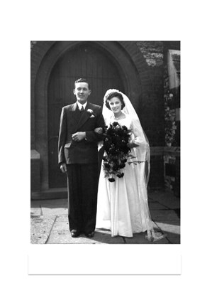 Joan and Fred on their wedding day.