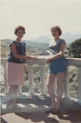Joan and daughter Elaine on holiday in Spain