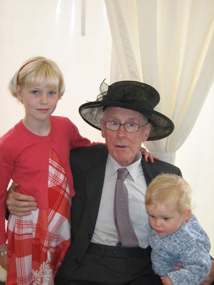 At a family wedding with grandchildren