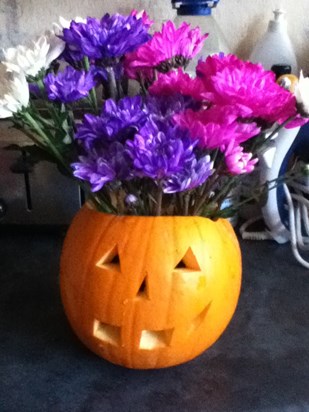 finished making your pumpkin made up with it happy halloween babe love mum xxxxx