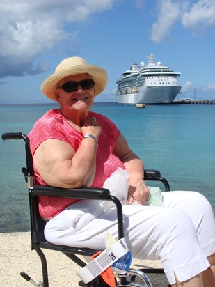 Grandma in front of her favourite ship