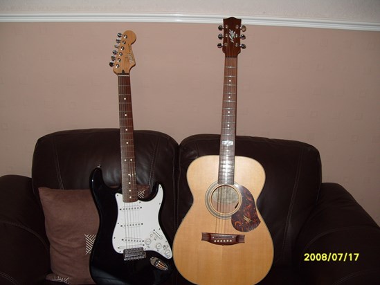 Our dads favourite pastime,he worshipped his guitars.