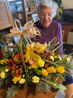 Flowers she loved. 