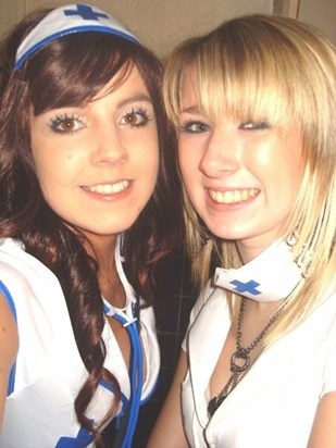 Anja loved Fancy Dress parties. This picture is at a halloween party she organised for Audenshaw Sixth Form College