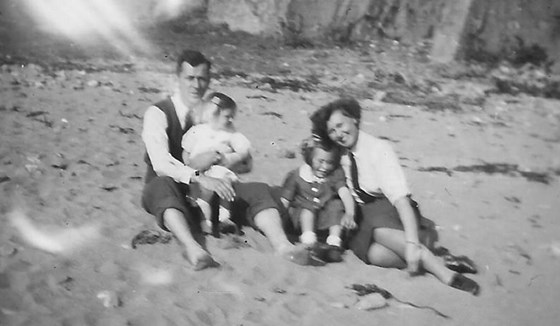 Dad & mom on a beach