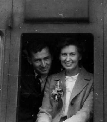 Dad & Mom on train