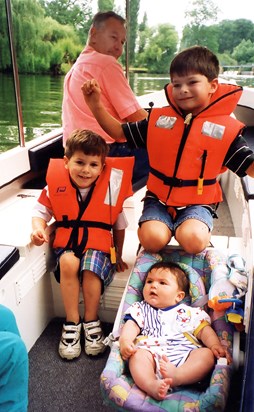 Grandsons out on the water with Gramps
