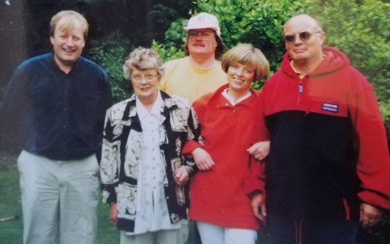 Auntie Beryl with our cousins, Peter, John, Andrew and Christine. 