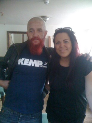 me raising over £1300 for Kemp childrens appeal by having beard waxed off in memory of nikki 