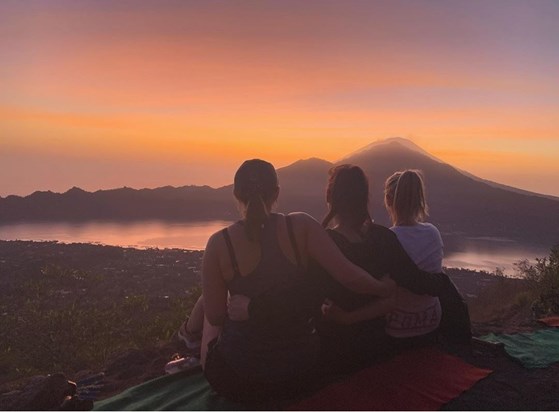 Enjoying a sunrise at Mount Batur