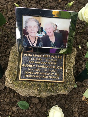 Audrey’s Memorial Stone at The Garden’s of Remembrance at Surrey & Sussex Crematorium 