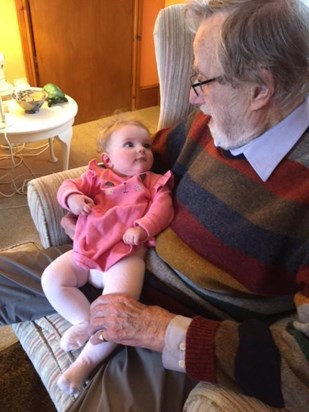 Great Papa with great grand daughter Tilly