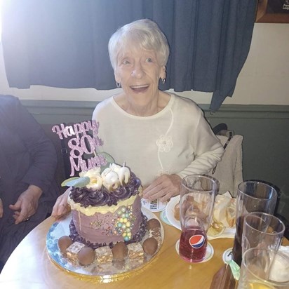 Mums enjoying her 80th birthday 