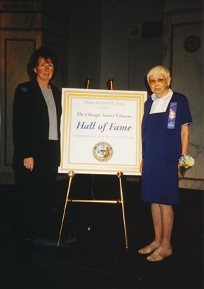 w/ then Ald. Vi Daley from Elvina being inducted into the Chicago Senior Citizen Hall of Fame