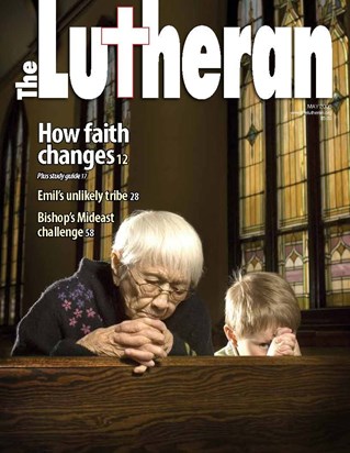 On the cover of the Lutheran magazine with her friend, 2006