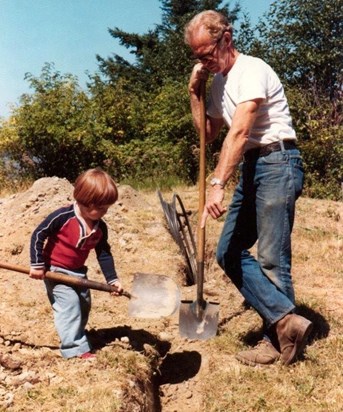 Dad and Will digging trench at Whidbey