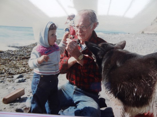Bryn and Jasper with Grandpa Bill