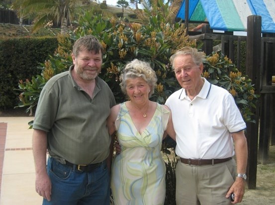 Brian with his mum and dad