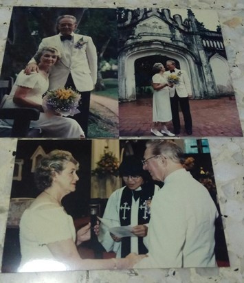 Renewal of wedding vows in Singapore before their Golden Anniversary.