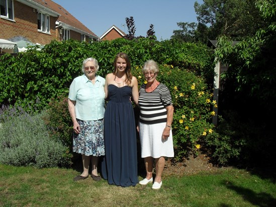 Mum with Sarah and her best friend Ruth ( they were friends for 68 years) at Sarah's prom