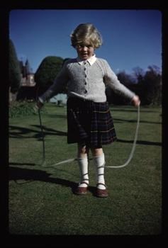 Alison in Scotland in kilt c.1959