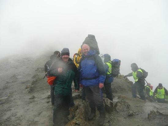 Nick and Howard on Snowdon for a sponsored prostate cancer hike