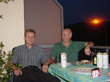 With his good friend Jan at our flat in Luxembourg