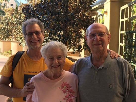 Ben, Grandma, and Grandpa outside the Vi in 2018