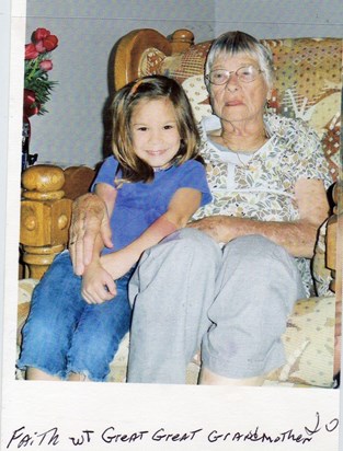 Faith with her Great Great Grandmother