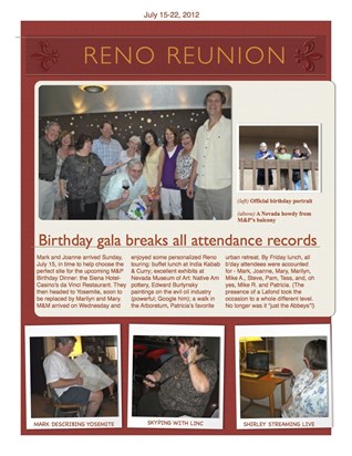 Mike's 70th birthday celebration in Reno, July 2012