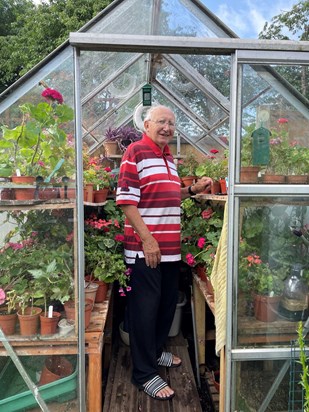 Tony in his Greenhouse